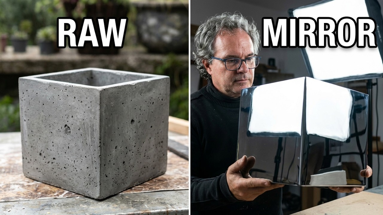 We Made an Ultra Modern Cement Planter With a Glass Smooth Finish
