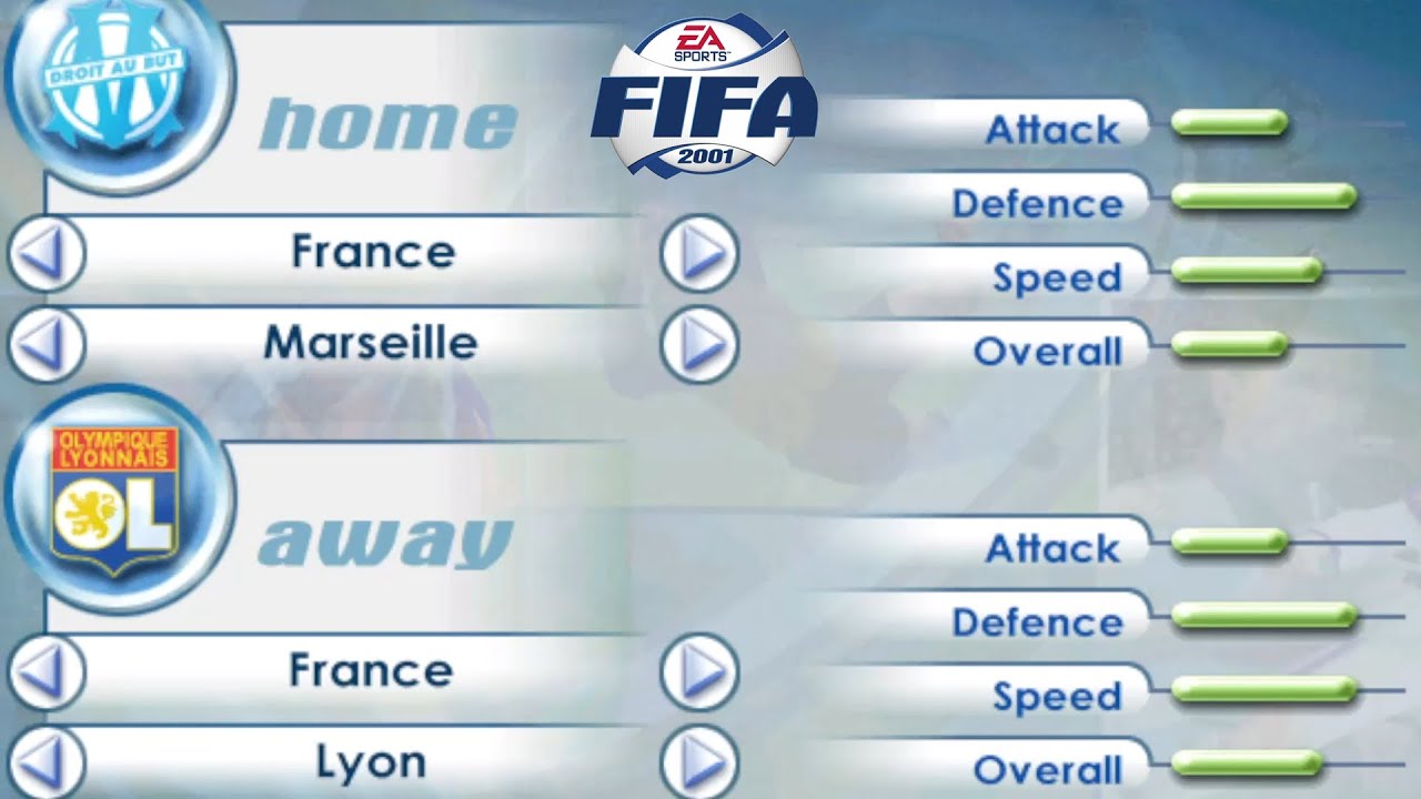[PC] | FIFA 2001 | OLYMPIQUE MARSEILLE VS OLYMPIQUE LYON