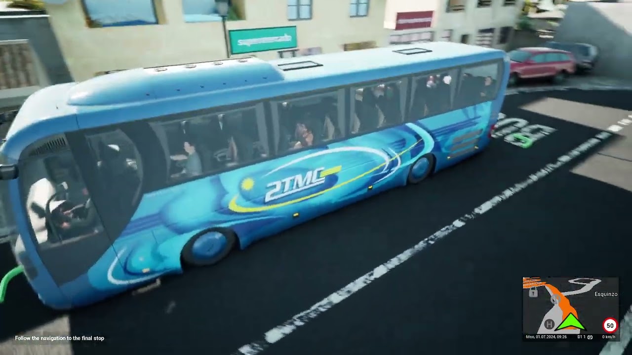 tourist bus colleting free people on drie