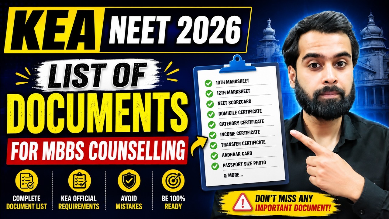 KEA NEET 2026 Documents Required for MBBS Counselling | Complete Checklist