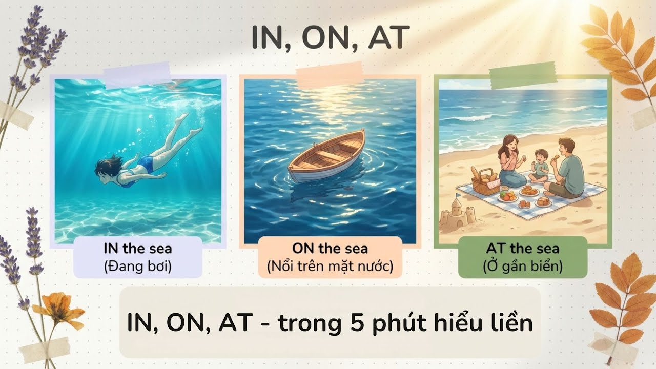 IN – ON – AT trong 5 phút | Hiểu bản chất, dùng không bao giờ sai
