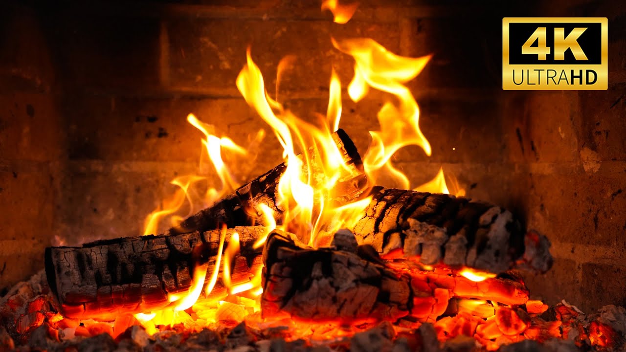 🔥Fireplace 4K: Warm Burning Logs & Crackling Fire Sounds at Home [No Music]