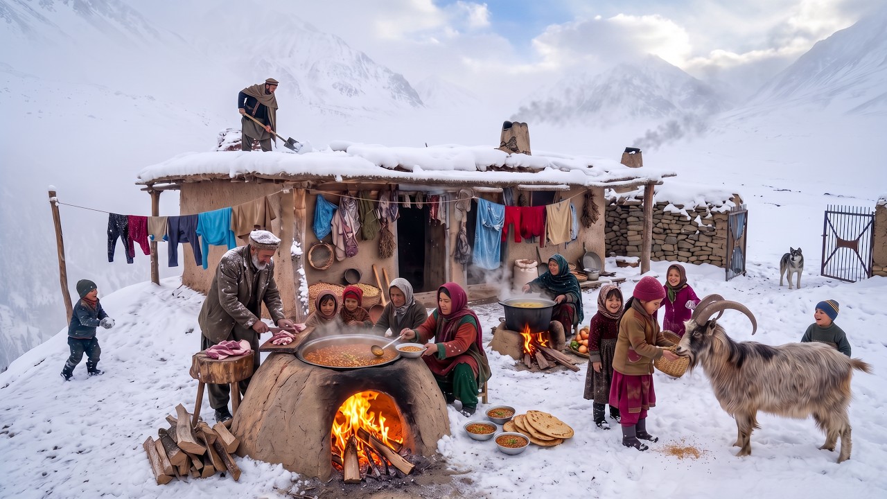 LIVING in Afghanistan's Cold Mountains: The Most Primitive Way to SURVIVE and Cook a Village Food
