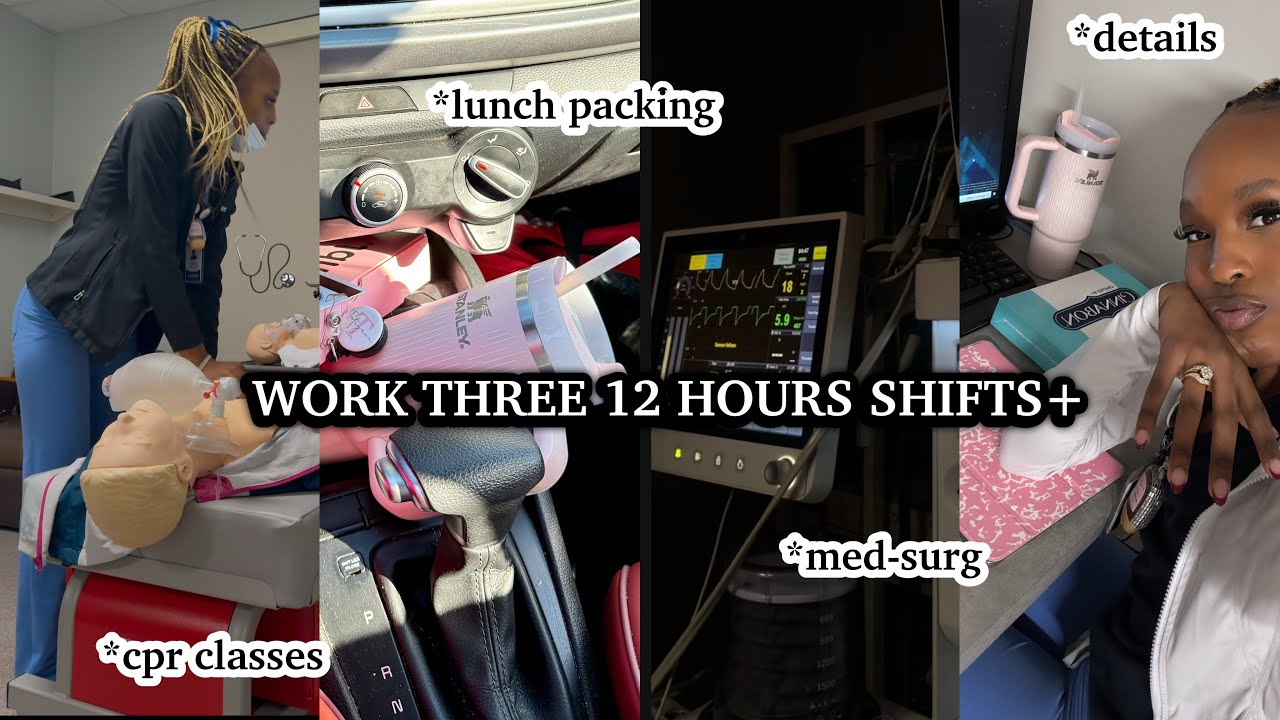 WORKING 3 12-HOUR SHIFTS | A DAY IN A LIFE OF A PATIENT CARE TECH + CNA 👩🏽‍⚕️🩺!! #nursingstudent