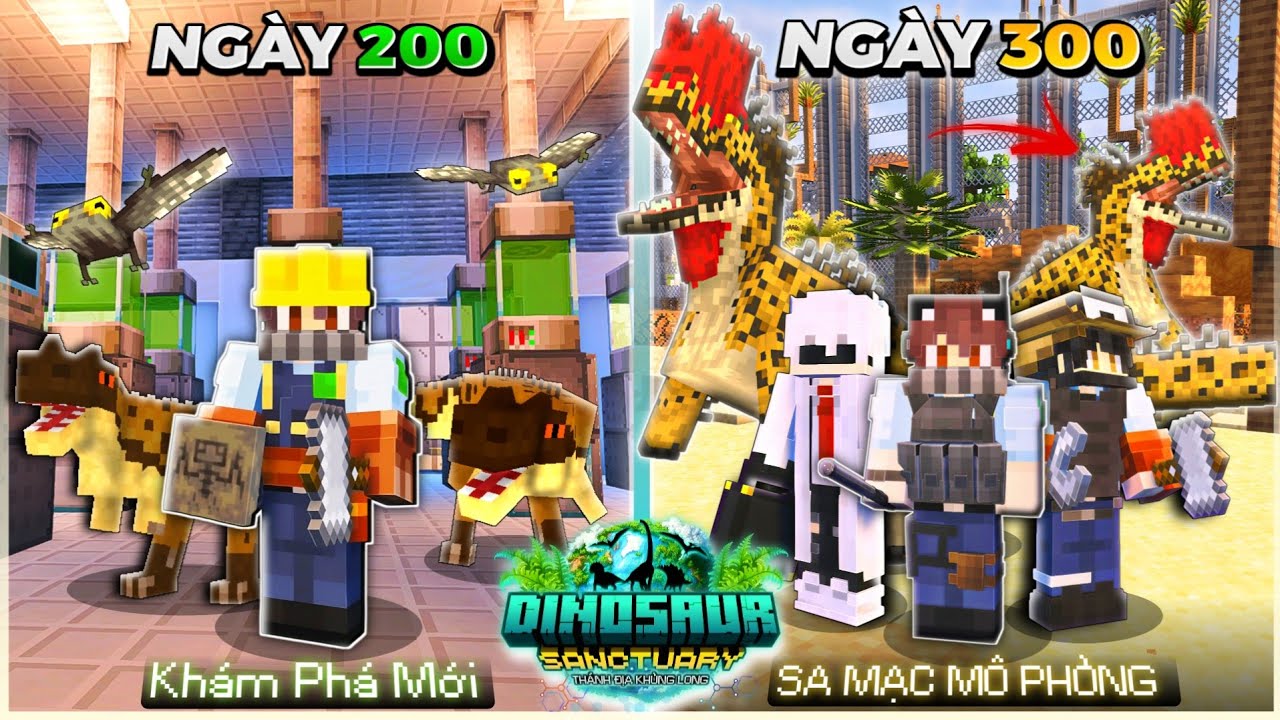 300 NG&Agrave;Y X&Acirc;Y DỰNG KHU BẢO TỒN KHỦNG LONG TRONG MINECRAFT - SA MẠC M&Ocirc; PHỎNG!