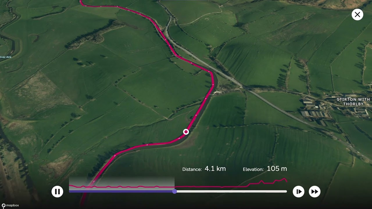 BFG Bus from Gargrave to Skipton, walk back along the canal flythrough