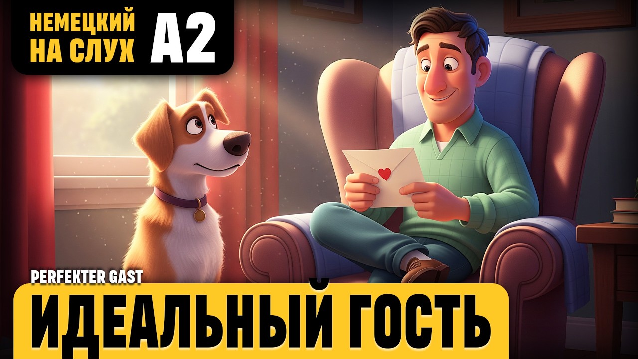 Идеальный гость. Весёлый рассказ (уровень А2). Немецкий на слух.
