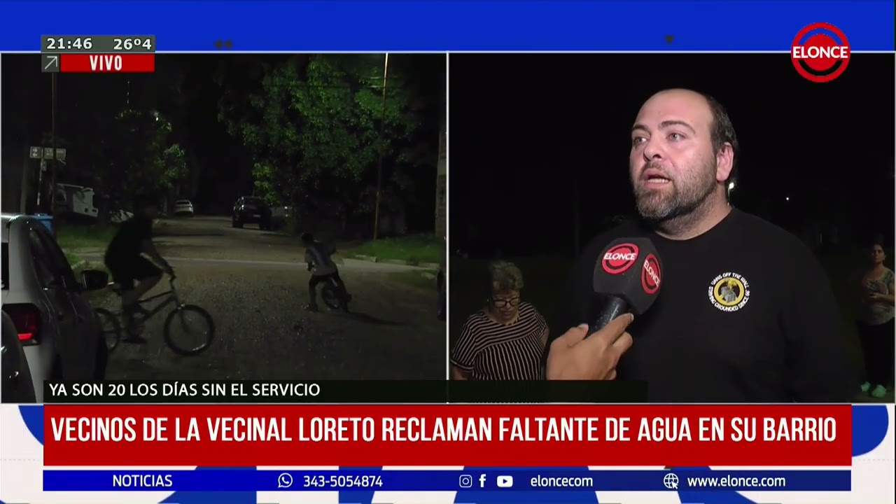 Vecinos de la vecinal Loreto reclaman faltante de agua en su barrio