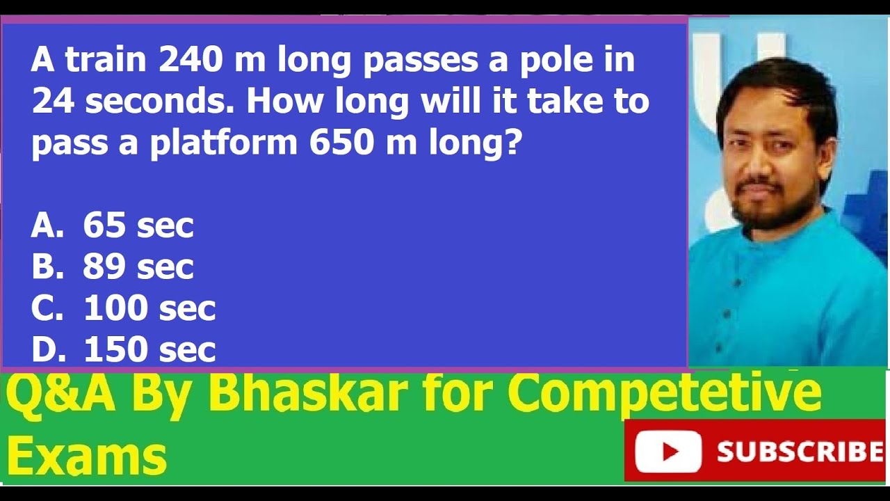 Time taken to cross the platform. Train maths. Competitive exams.