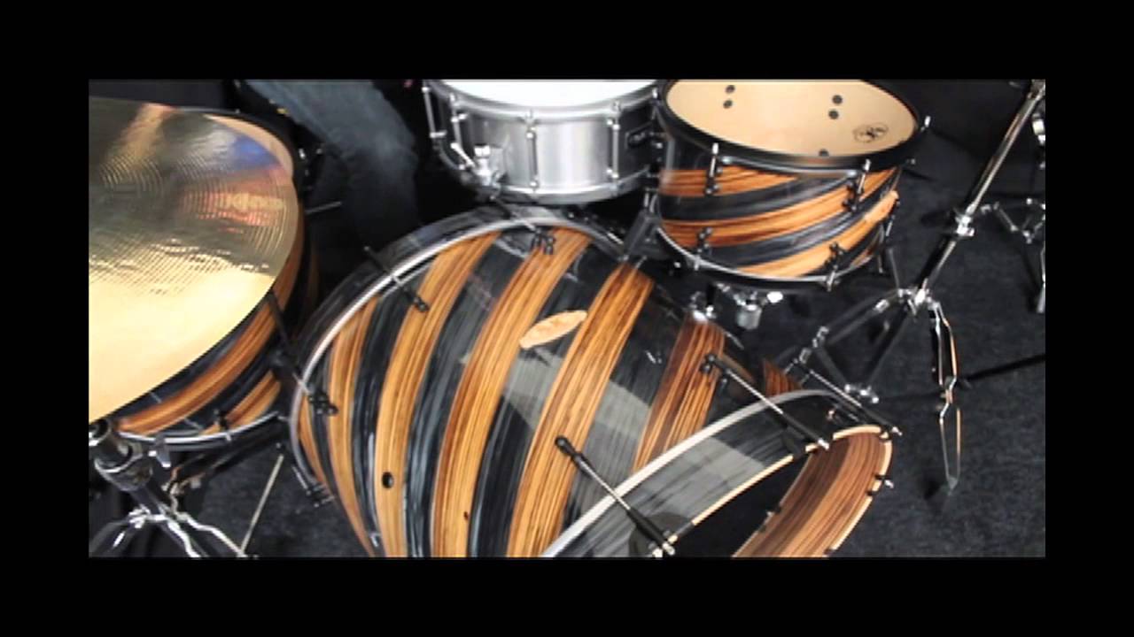 SJC USA Custom Zebrawood/ Black Ripple Barbershop Pole Kit - Sound Attak
