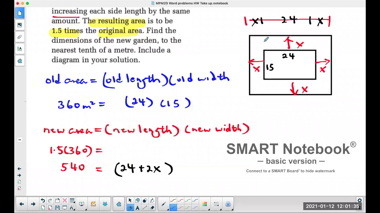 How do I set up Quadratic Word Problems? Frame Questions.
