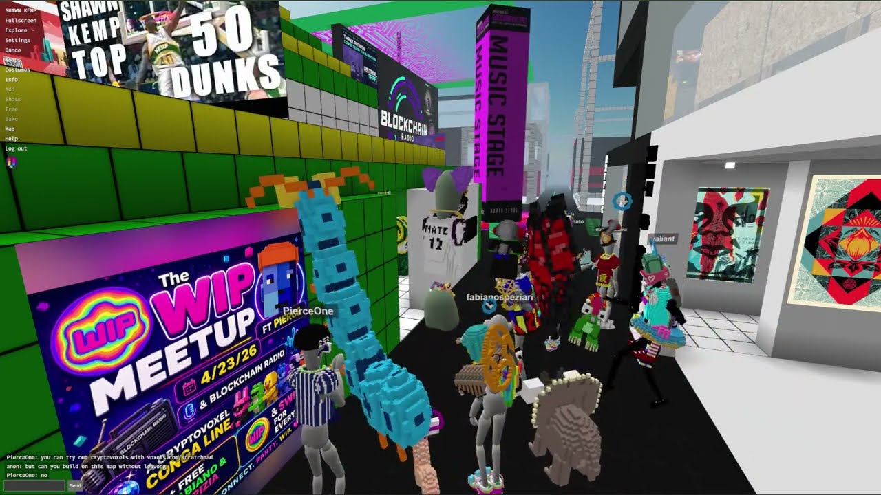 The WIP Meetup 4/23/2026 Raw Footage ft BlockChain Radio w/ Pierce_NFT & The Cryptovoxels Conga