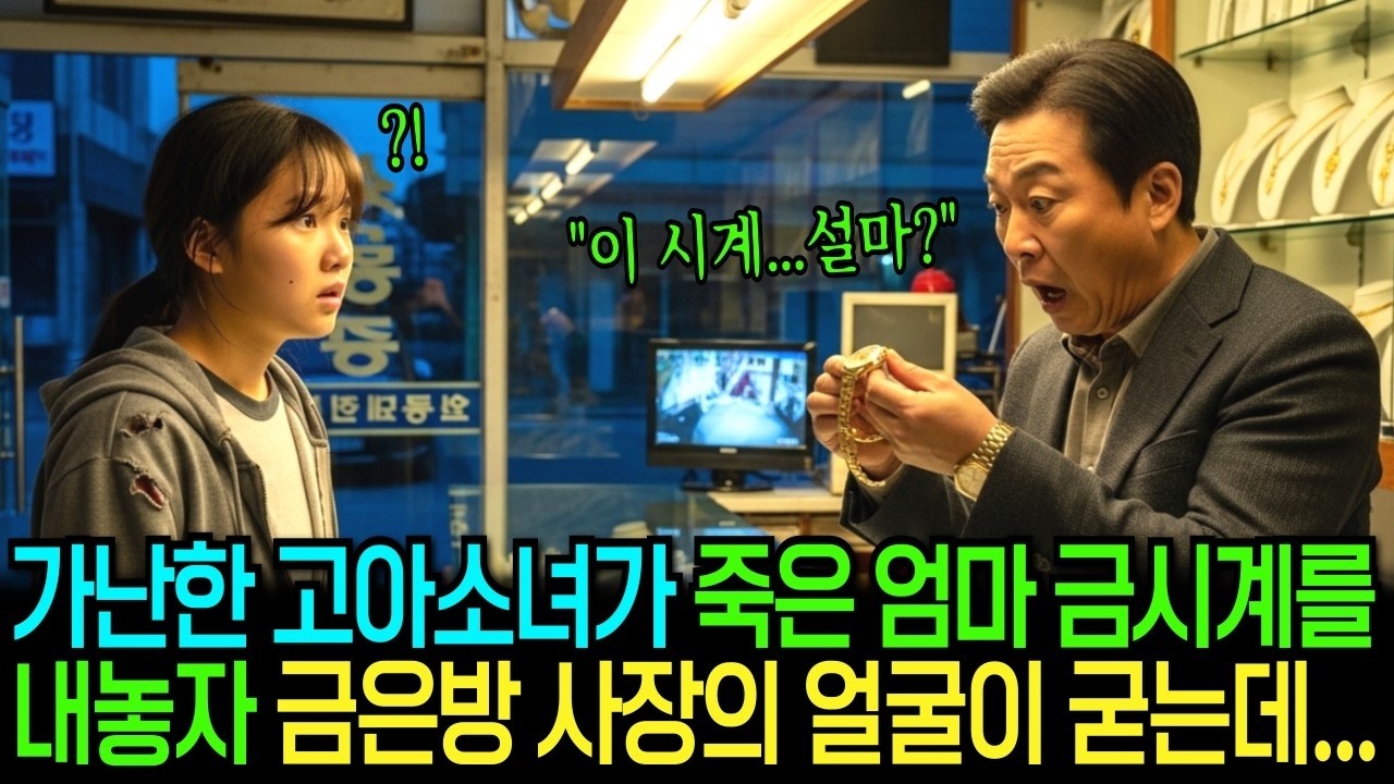 가난한 고아소녀가 죽은 엄마 유품인 금시계를 팔려고 내놓자, 시계를 본 금은방 사장님의 얼굴이 굳어지며 어디론가 전화를 거는데