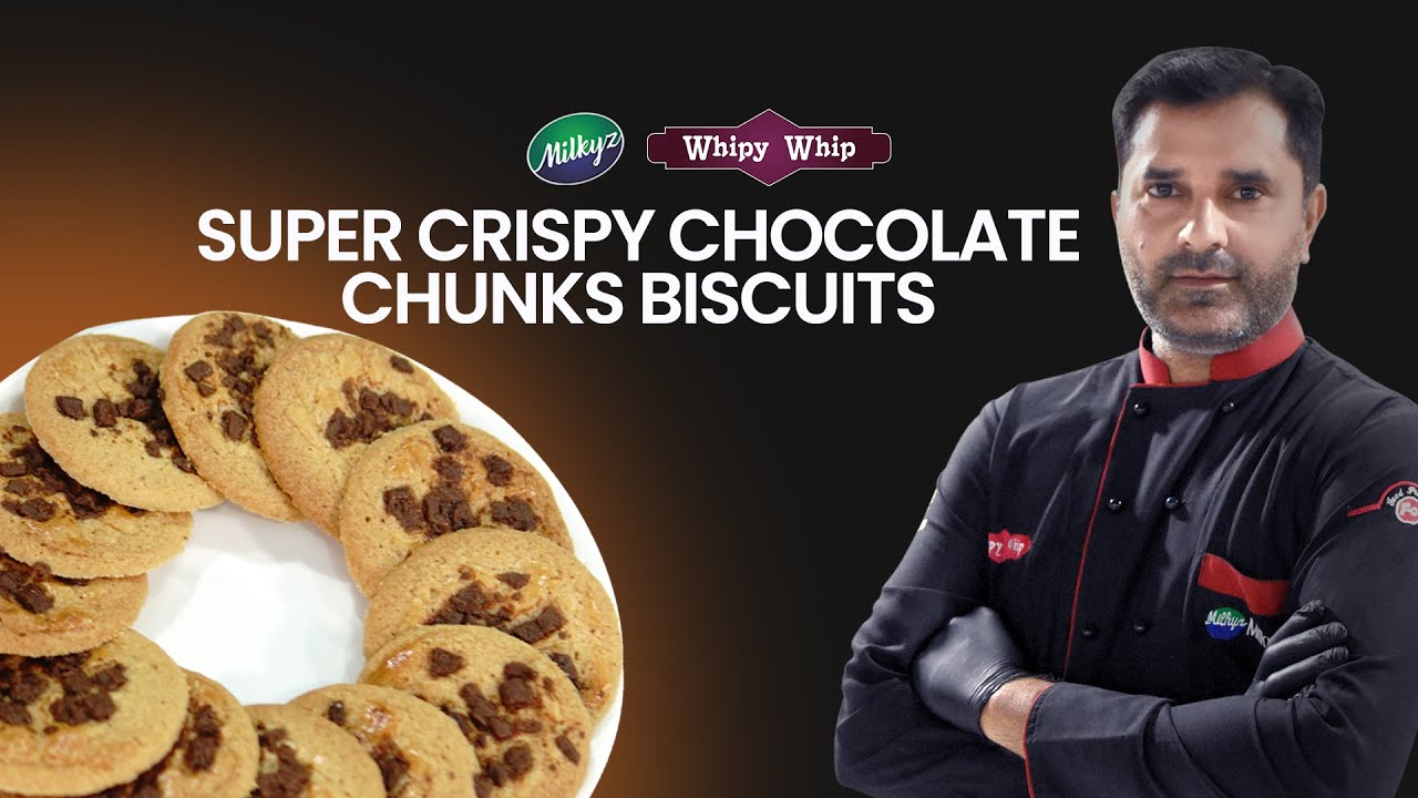 Super Crispy Chocolate Chunks Biscuits | Easy Steps | Chef Shahid | Milkyz Food | 2024