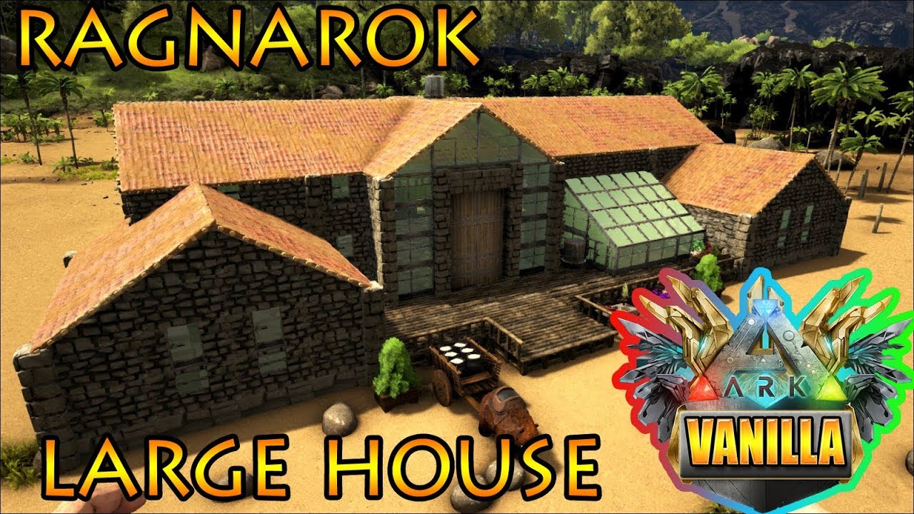 ARK SURVIVAL EVOLVED  RAGNAROK LARGE HOUSE   TUTORIAL DE CONSTRUÇÃO