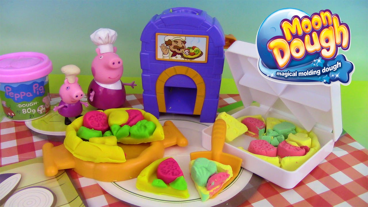 Pâte à modeler Moon Dough Four à Pizza Pizzeria Playset Peppa Pig Play Doh