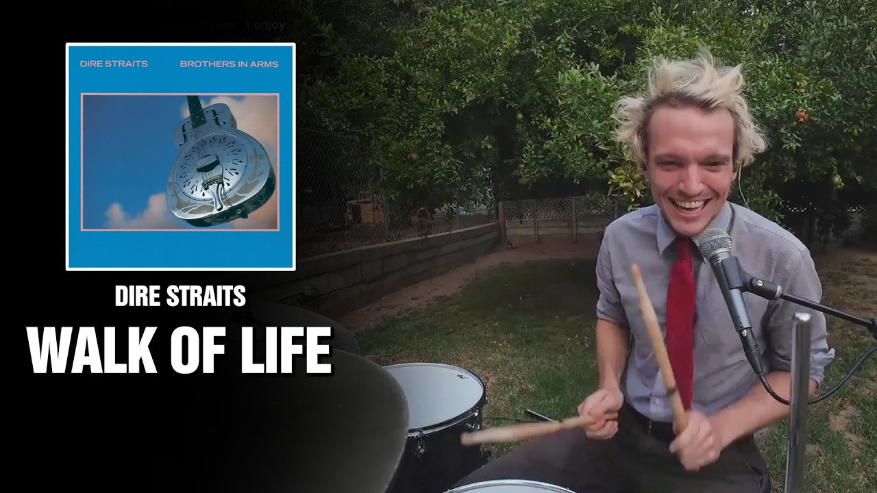 Dire Straits - Walk Of Life | Кавер на барабанах на заднем дворе