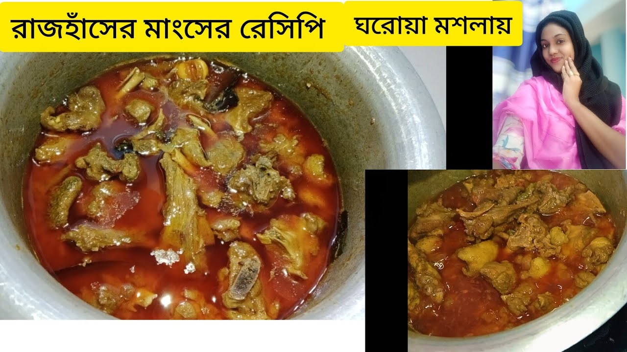রাজহাঁসের মাংসের রেসিপি, দেশি রান্না ঘরোয়া মশলায়। lifestyle of afroza 