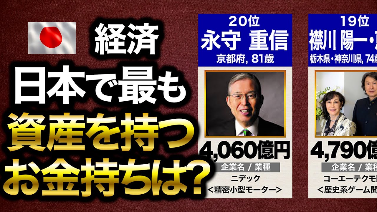 【長者番付】日本で一番のお金持ちは？大富豪ランキングTOP20