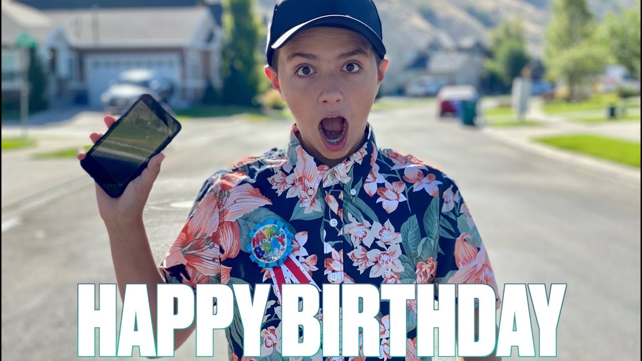 HAPPY BIRTHDAY RYLER BINGHAM | 12-YEAR-OLD GETS FIRST PHONE FOR HIS BIRTHDAY