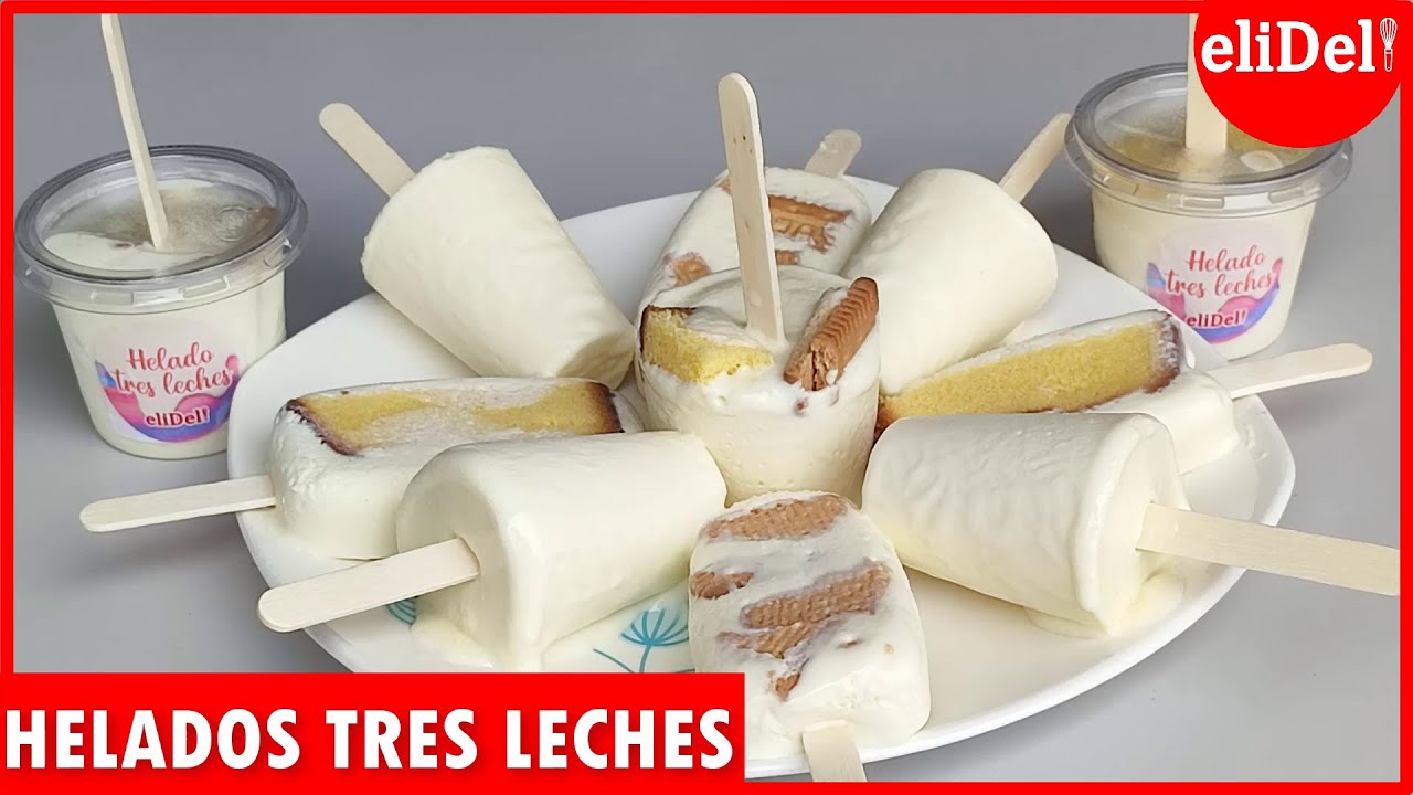 cómo hacer HELADOS DE 3 LECHES🥛 helados super CREMOSOS para la VENTA🤑
