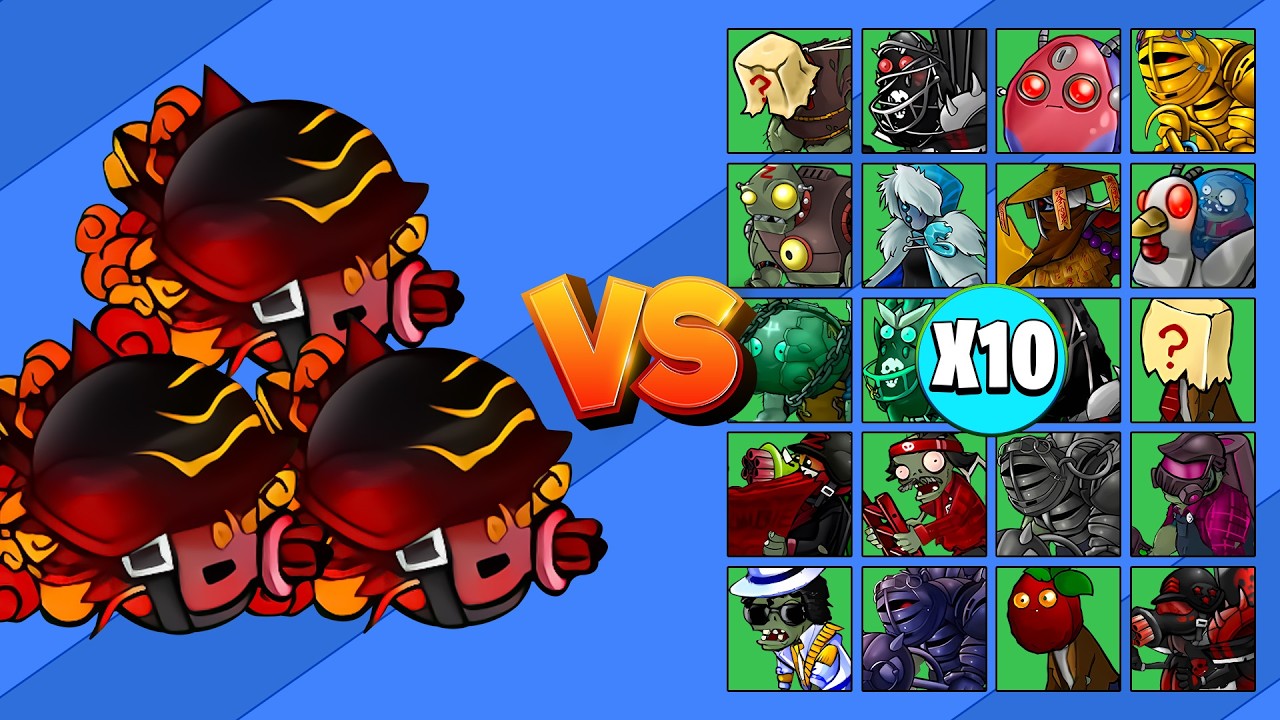 HONGO HUMO GATLING NUCLEAR DEFINITIVO vs TODOS LOS ZOMBIES X10 | PvZ Fusion
