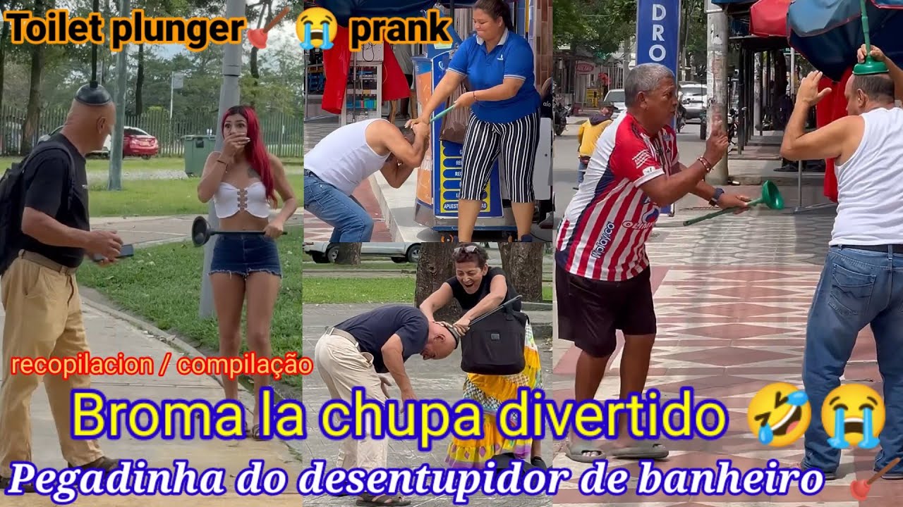 Broma la chupa mágica 😭 / Pegadinha do desentupidor 🪠 de banheiro / Toilet plunger🪠😭 prank