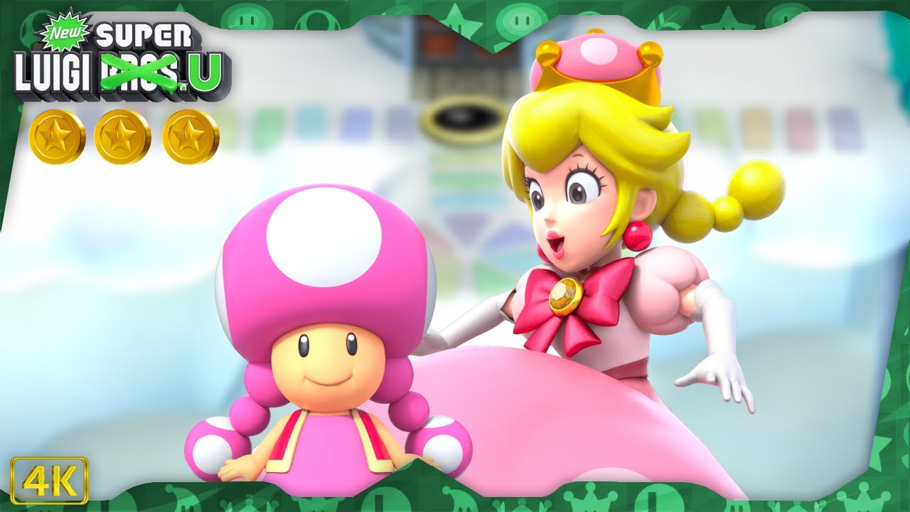New Super Luigi U Deluxe ⁴ᴷ World 7: Meringue Clouds (All Star Coins) Toadette/Peachette