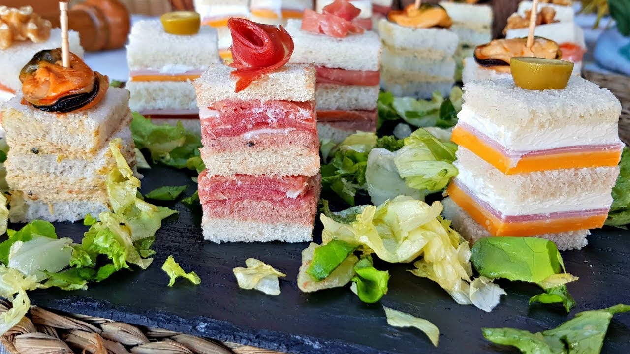 Canapés fríos con pan de molde, fáciles y rápidos