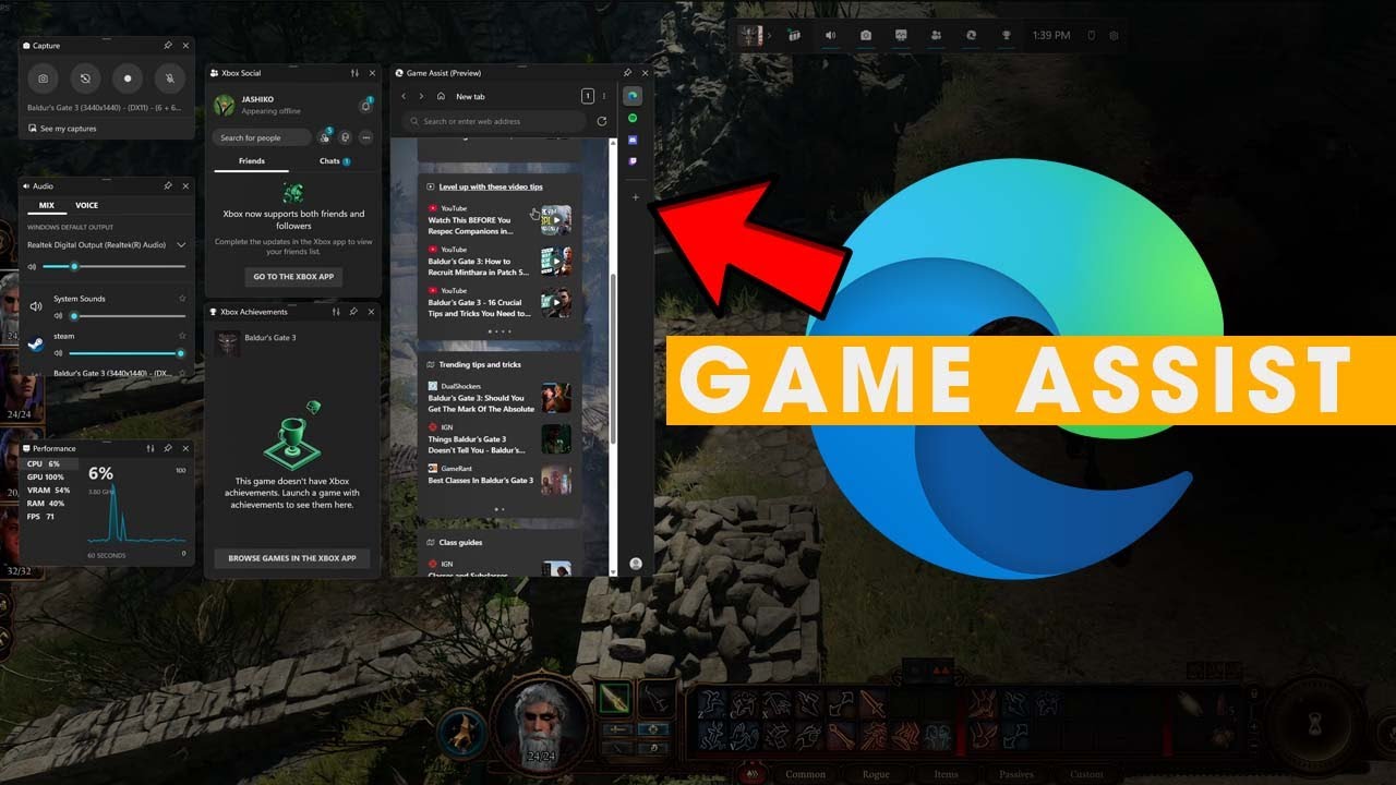 How to Enable and Use Microsoft Edge Game Assist. (GAME BAR UPDATE)