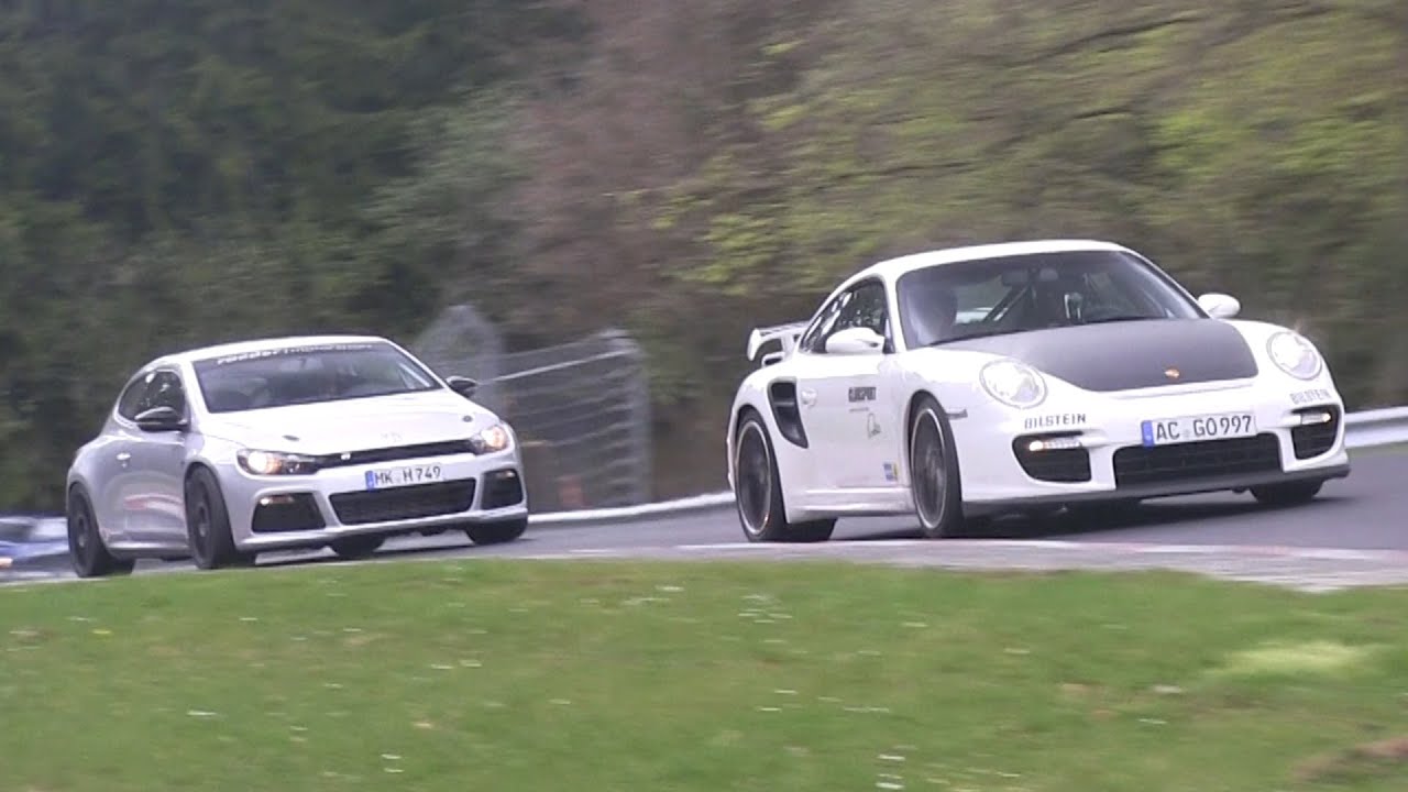 VW Scirocco R: great sound + backfire on the Nürburgring!