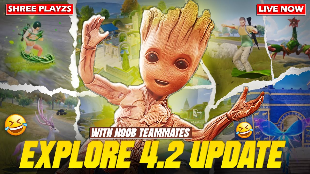 EXPLORE 4.2 BGMI UPDATE WITH NOOB TEAMMATES | FULL RUSH GAMEPLAYS