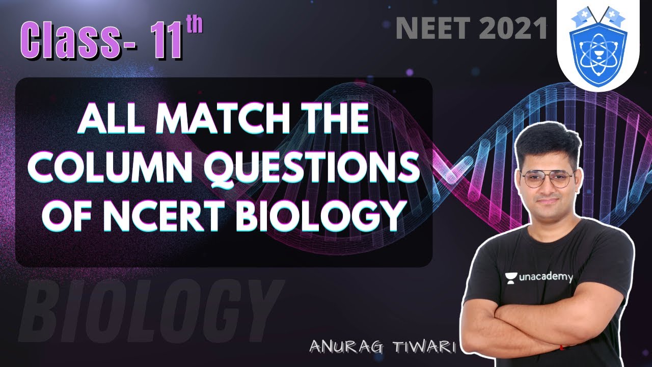 All Match the Column Questions of NCERT Biology | Class 11 | NEET Biology