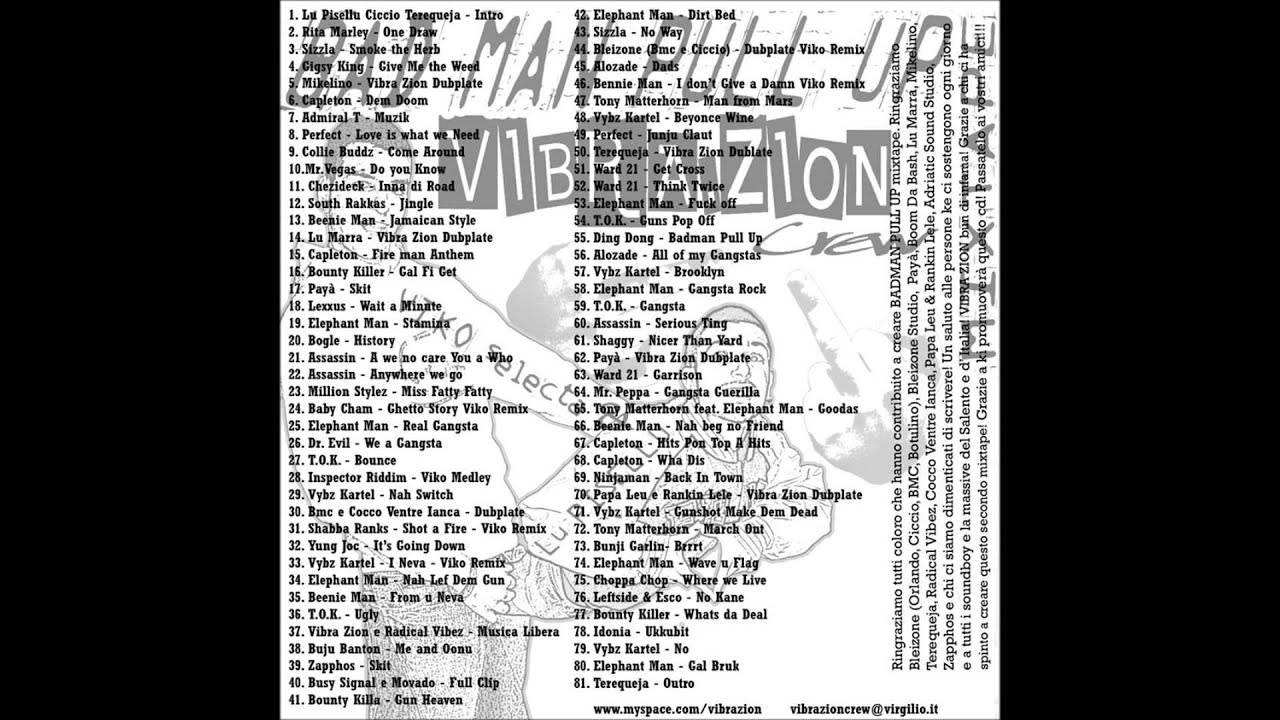 BAD MAN PULL UP MIXTAPE - VIBRAZION CREW (Viko Selecta & Lu Pisellu)