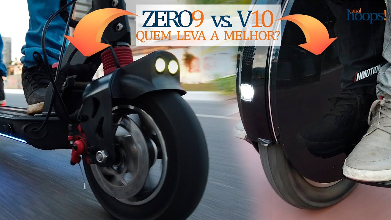 COMPARATIVO: ZERO9 x V10 ou PATINETE x MONOCICLO considerando fatores de potência autonomia e valor