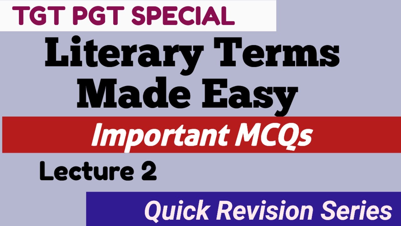 Literary Devices ||Literary Terms in English Literature ||  TGT PGT English ||