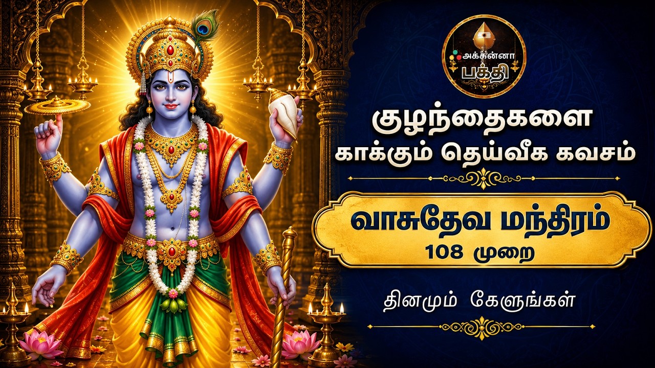 வாசுதேவ மந்திரம் - 108 முறை | திருஷ்டி மற்றும் பயம் நீங்க | Vasudeva Mantra for Protection