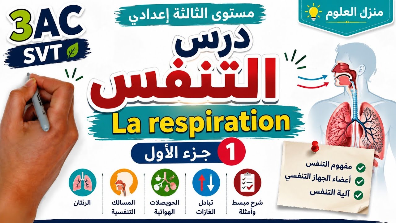 درس التنفس مستوى الثالثة إعدادي جزء الأول|  la respiration 3AC SVT