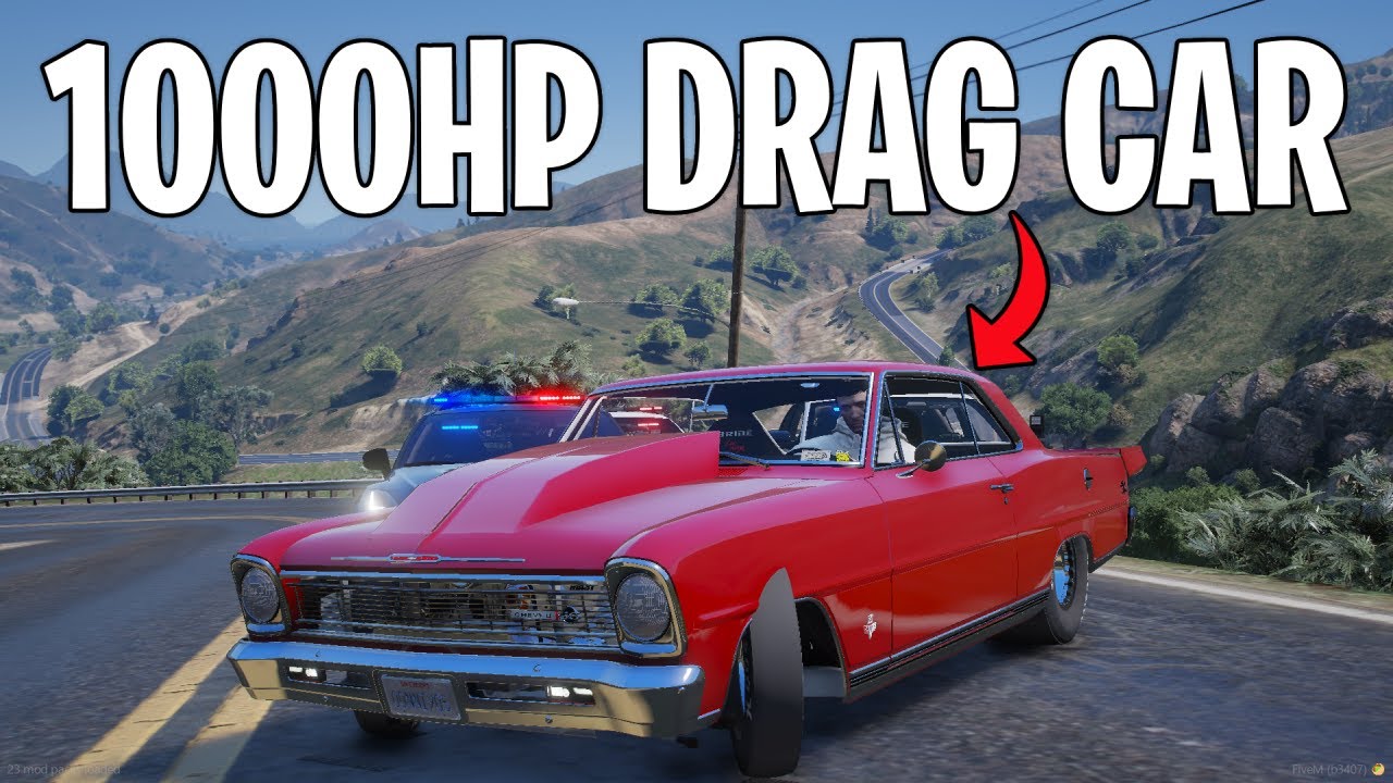 Running From Cops Using A 1000HP Drag Car in GTA 5 RP