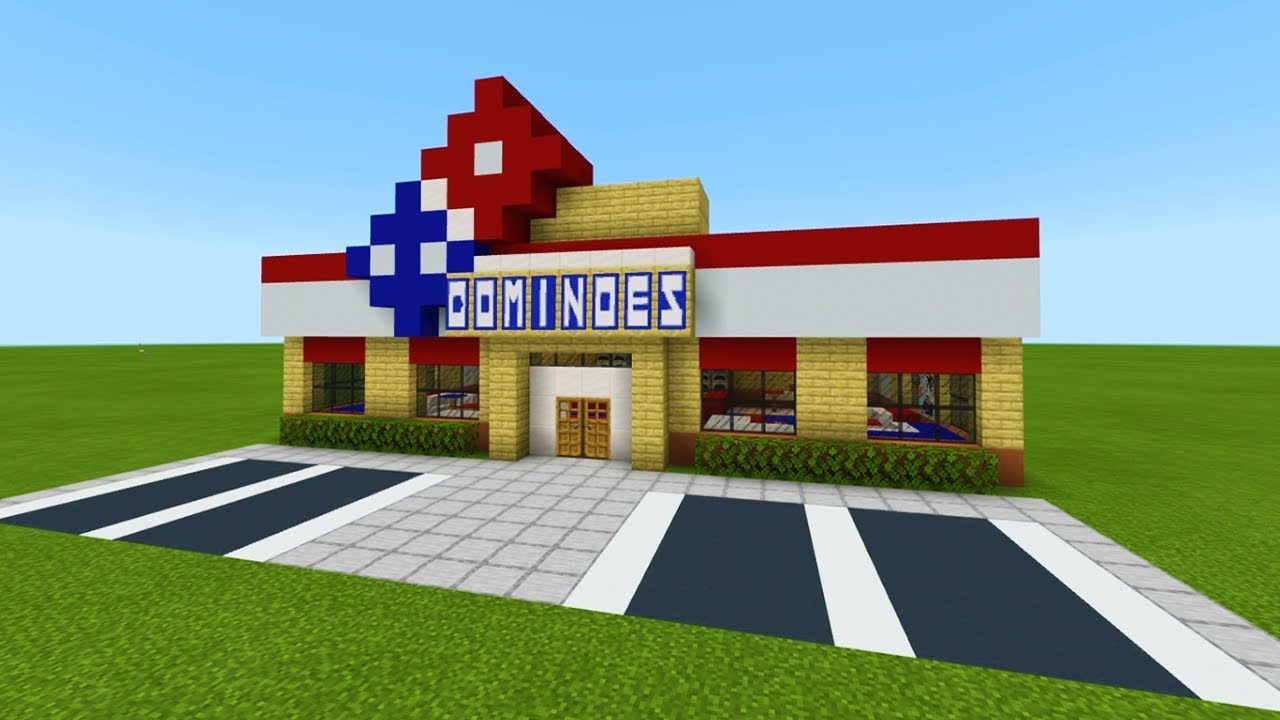 Minecraft Tutorial: How To Make A Dominos Pizza (Restaurant) 