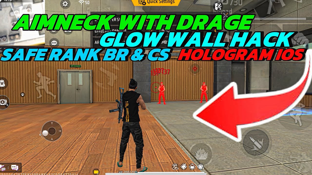 FREE FIRE GLOW WALL HACK WITH NECK V3 ANTIBAN ANTIBLACKLIEST RANK BR &CS 🔥HOLOGRAM 🔴