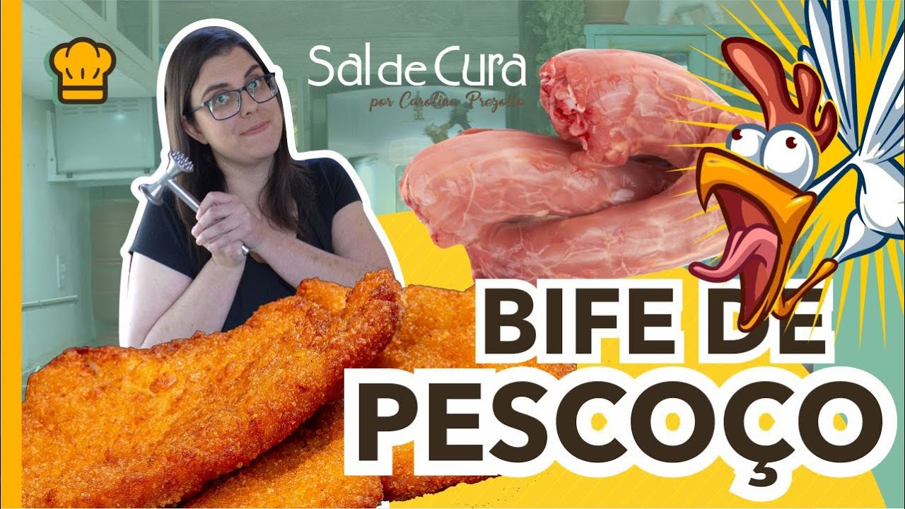COMO FAZER BIFE DE PESCOÇO DE FRANGO | RECEITA DE PESCOÇO EMPANADO E FRITO | CHARCUTARIA SAL DE CURA
