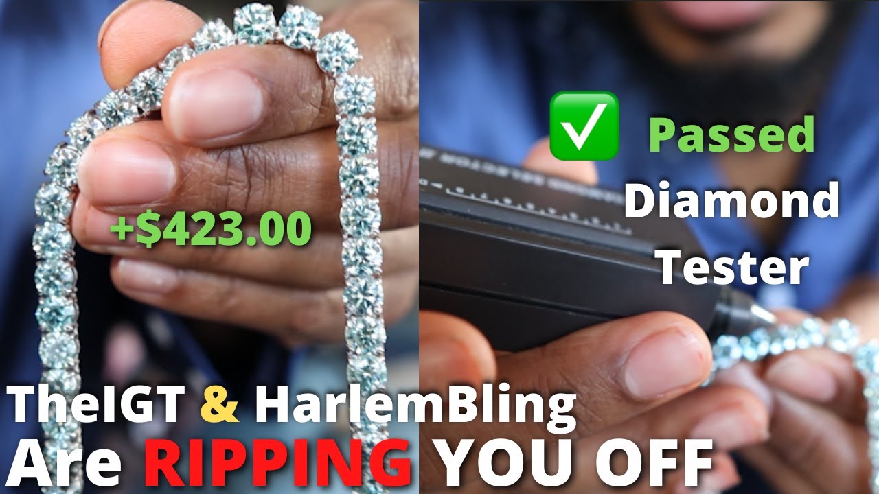 Теннисная цепь Alibaba Blue Moissanite | @theigtofficial01 и @HARLEMBLING берут с вас в 4 раза бо...