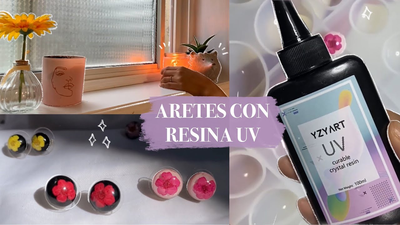 Aretes de Resina UV  | Aretes en Resina UV y esmalte pintauñas | Tutorial Resina UV Fácil