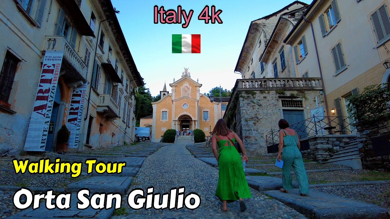 Italy 4k Relaxing walk in Orta San Giulio Lake Orta - rilassante tour a piedi Orta San Giulio Italia