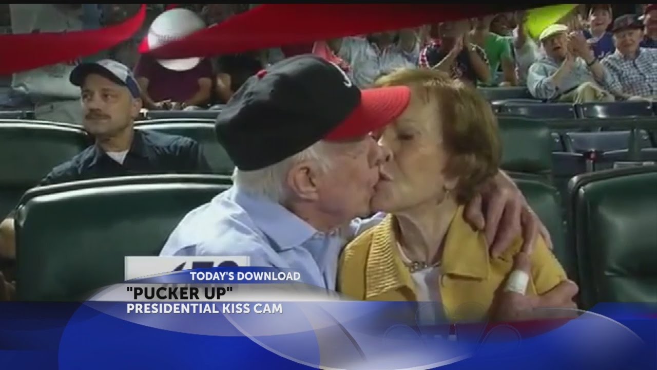 President Jimmy Carter and Wife Rosalynn on Kiss Cam