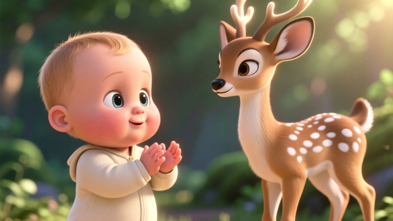 Baby and the Deer 🦌👶 | Cute Animal Story for Kids | Learning Animals for Children