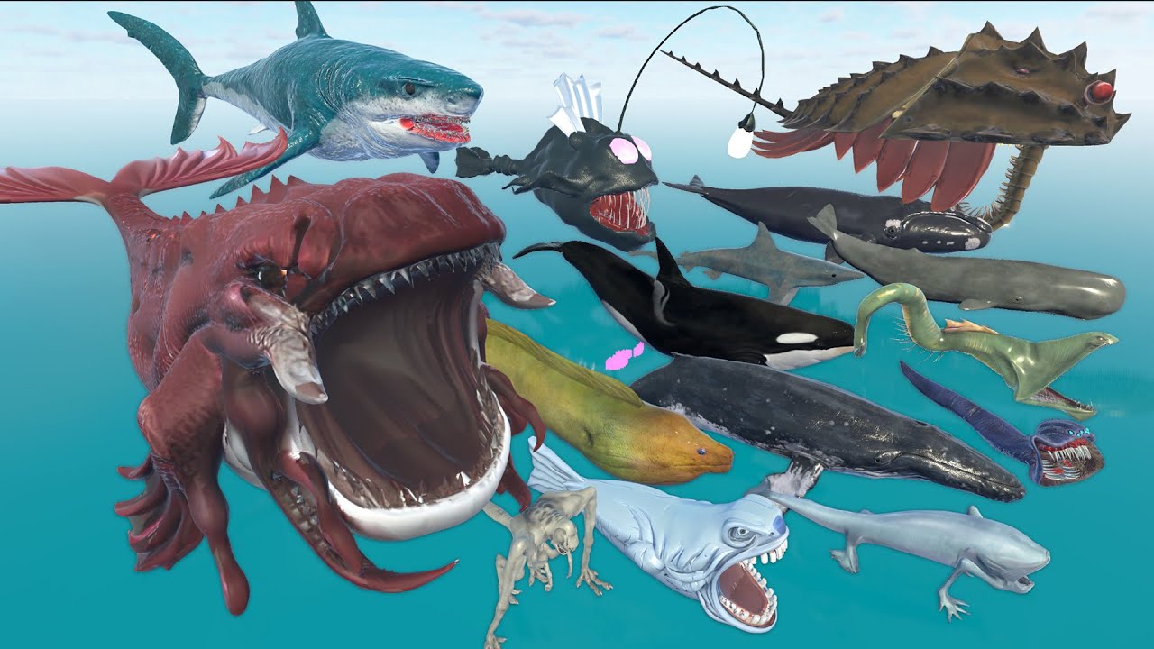 Julia Beast Vs Bloop, Sea Eater vs 3D Epic Sea Monster Size Comparison