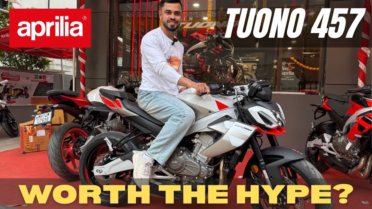 APRILIA TUONO 457 UNBOXING | Detailed Walk Around & Accessories list