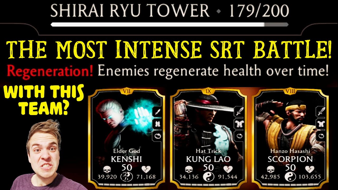 MK Mobile. How To Beat Regeneration in Fatal Shirai Ryu Tower. INTENSE Match 179 Win. Gold Team SRT.
